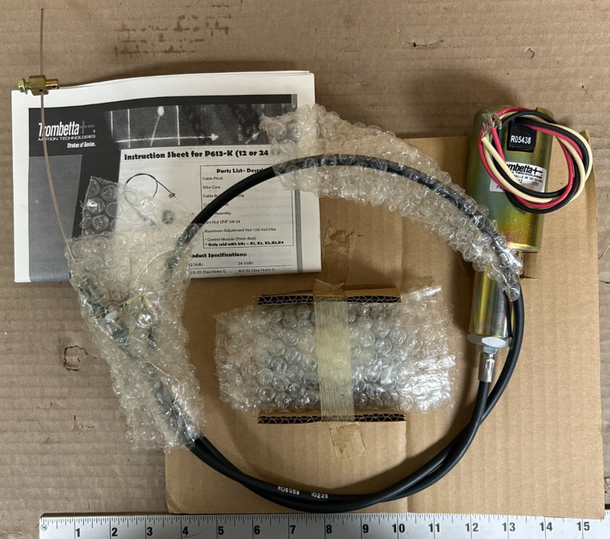 Trombetta Throttle Control Cable Kit With 12V Solenoid P613-K1V12