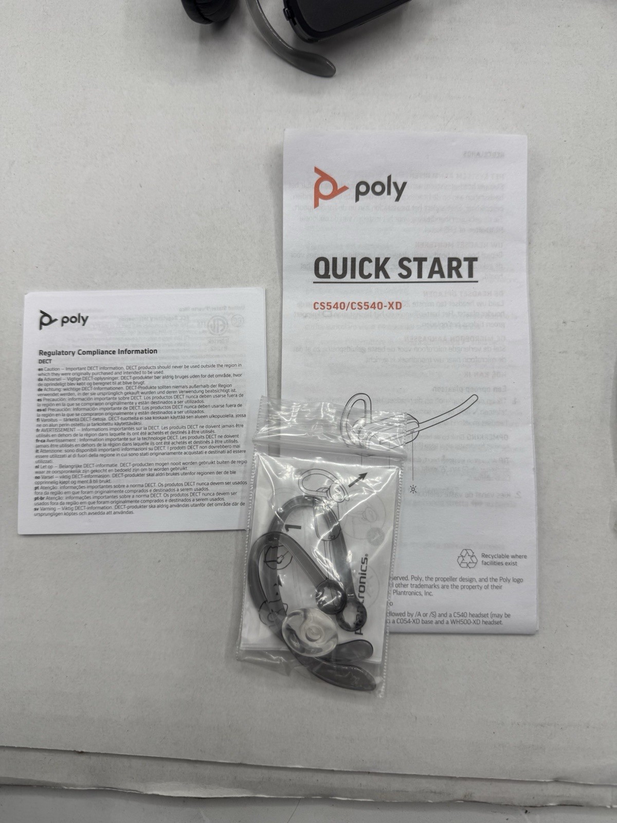 Plantronics - CS540 Wireless DECT Headset (Poly) - Single Ear (Mono) Convertible