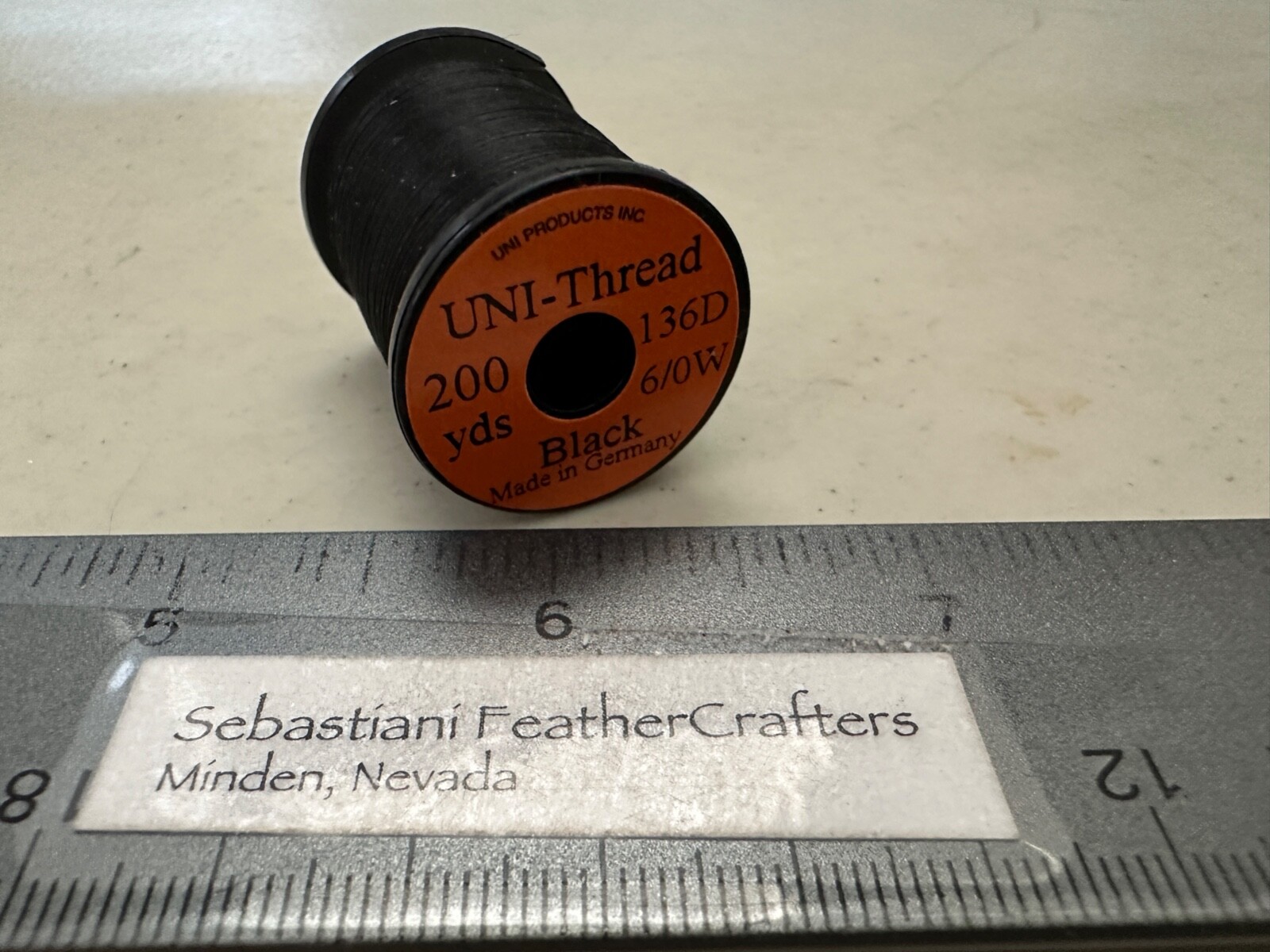 Uni 6/0 Black 200 Yard  Waxed Thread One Spool