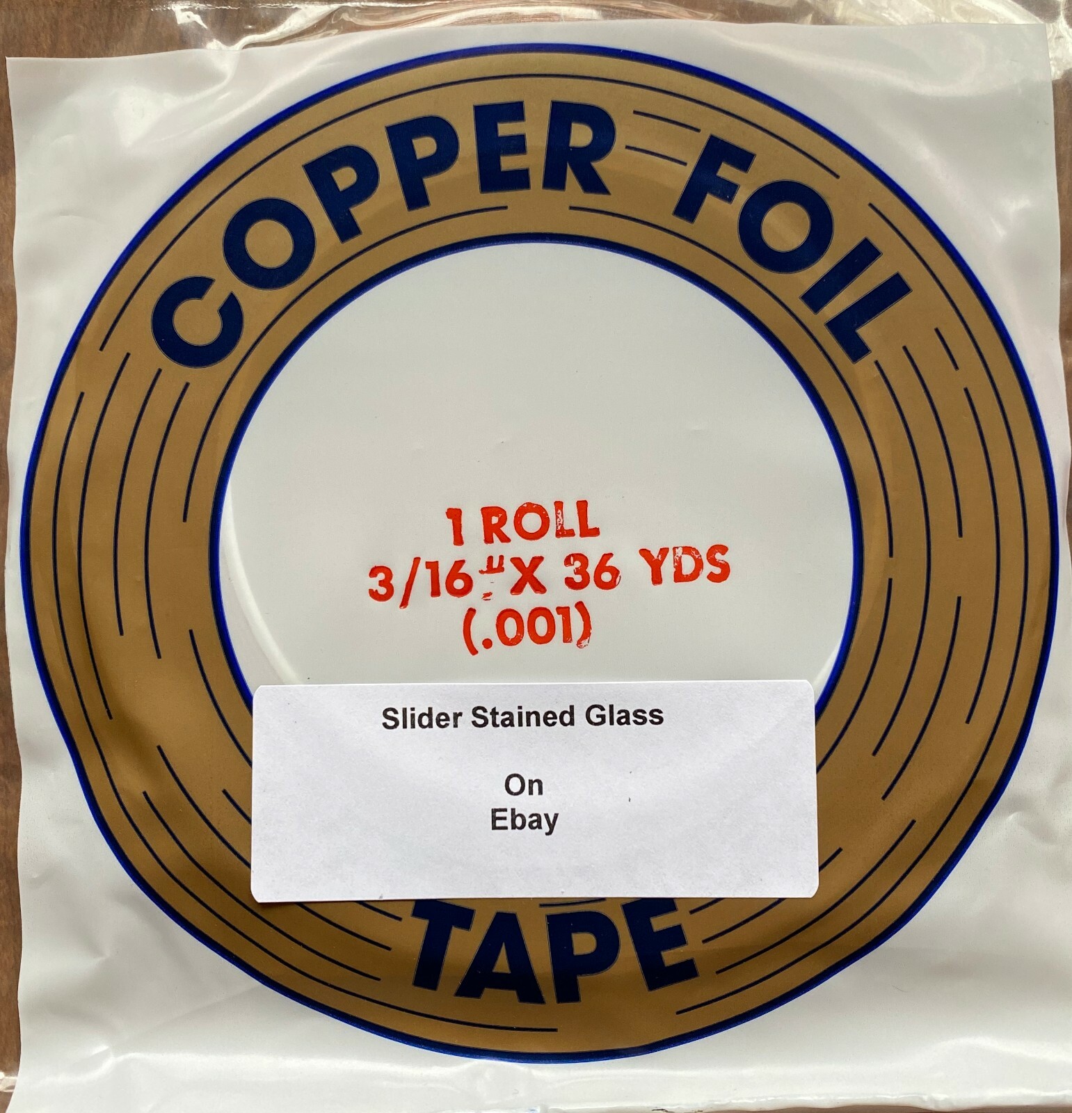 3/16" Copper BACKED EDCO COPPER FOIL .001 Glass Art STAINED GLASS SUPPLIES