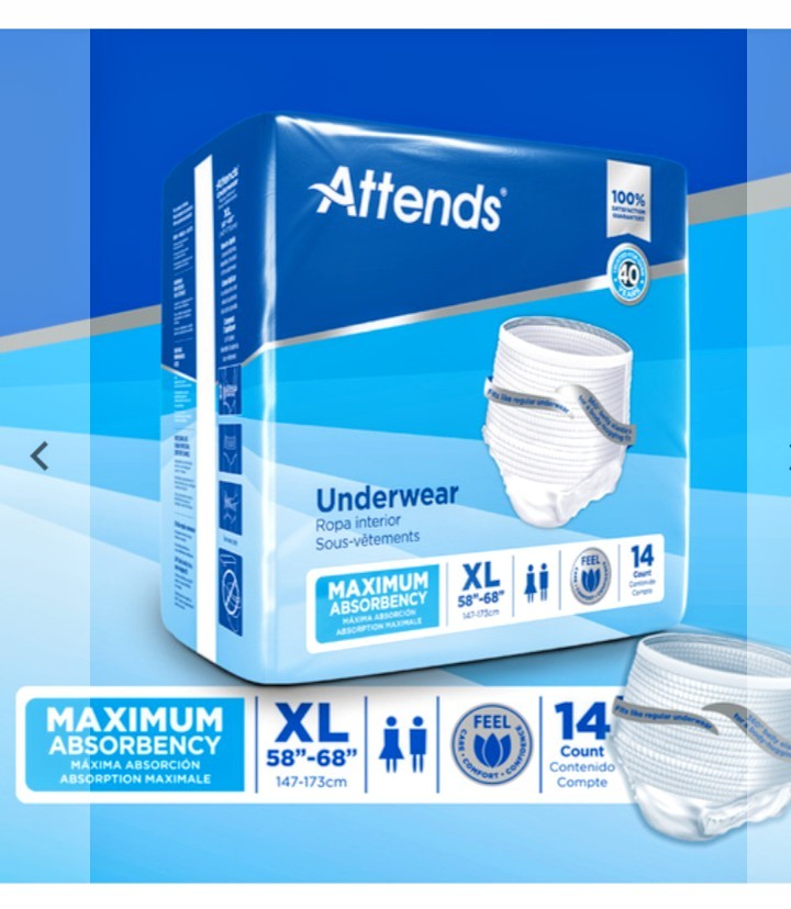 Attends Advanced Adult Underwear (XL) Extra Large 14 Count (20+Available)