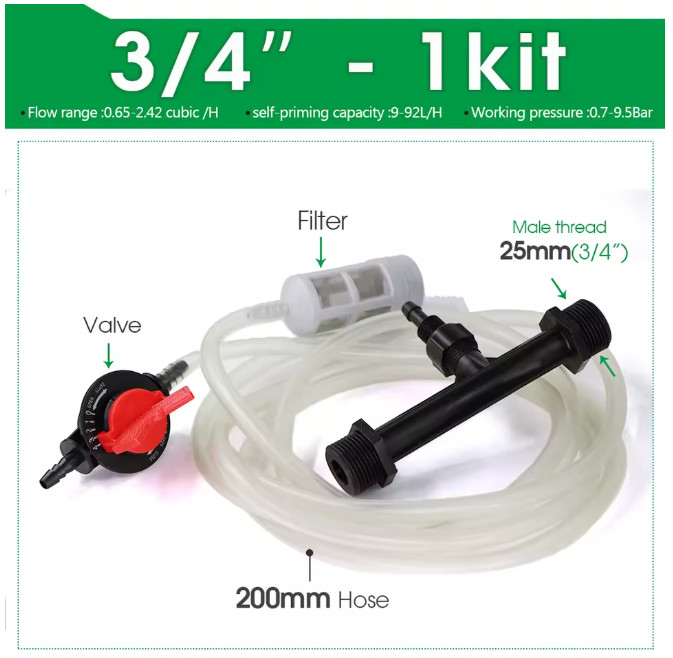 *NEW* 3/4" Drip Irrigation Fertilizer Injector Venturi Funnel Siphon Garden