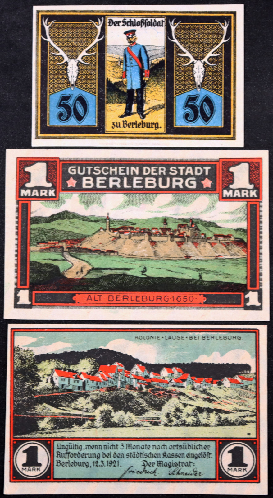 BERLEBURG 1921 "Hunting Grounds, Gypsy Colony" Complete Series German Notgeld