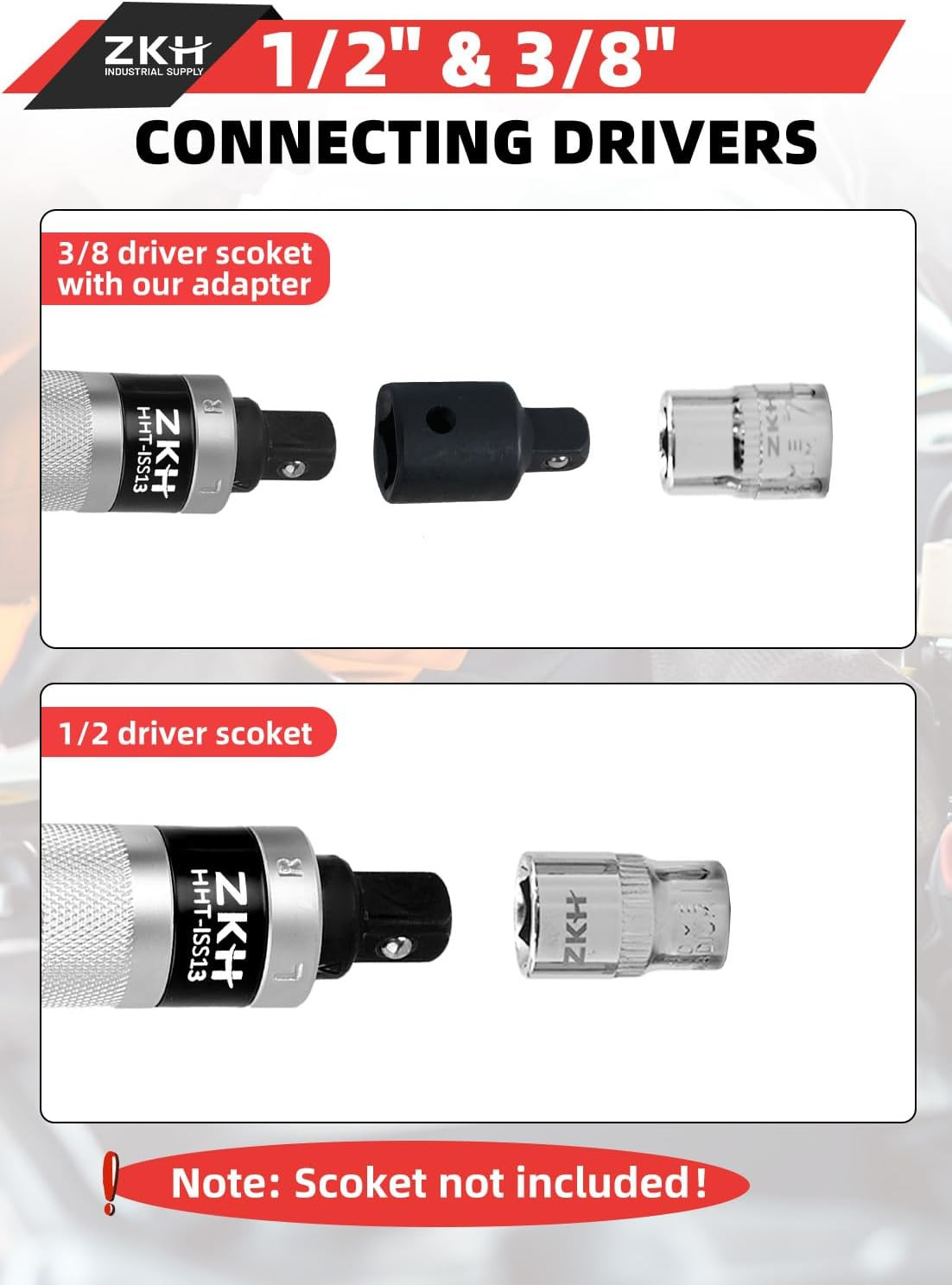 3/8" Hand Impact Screwdriver, 1/2" Manual Reversible Impact Driver Includes 10-P