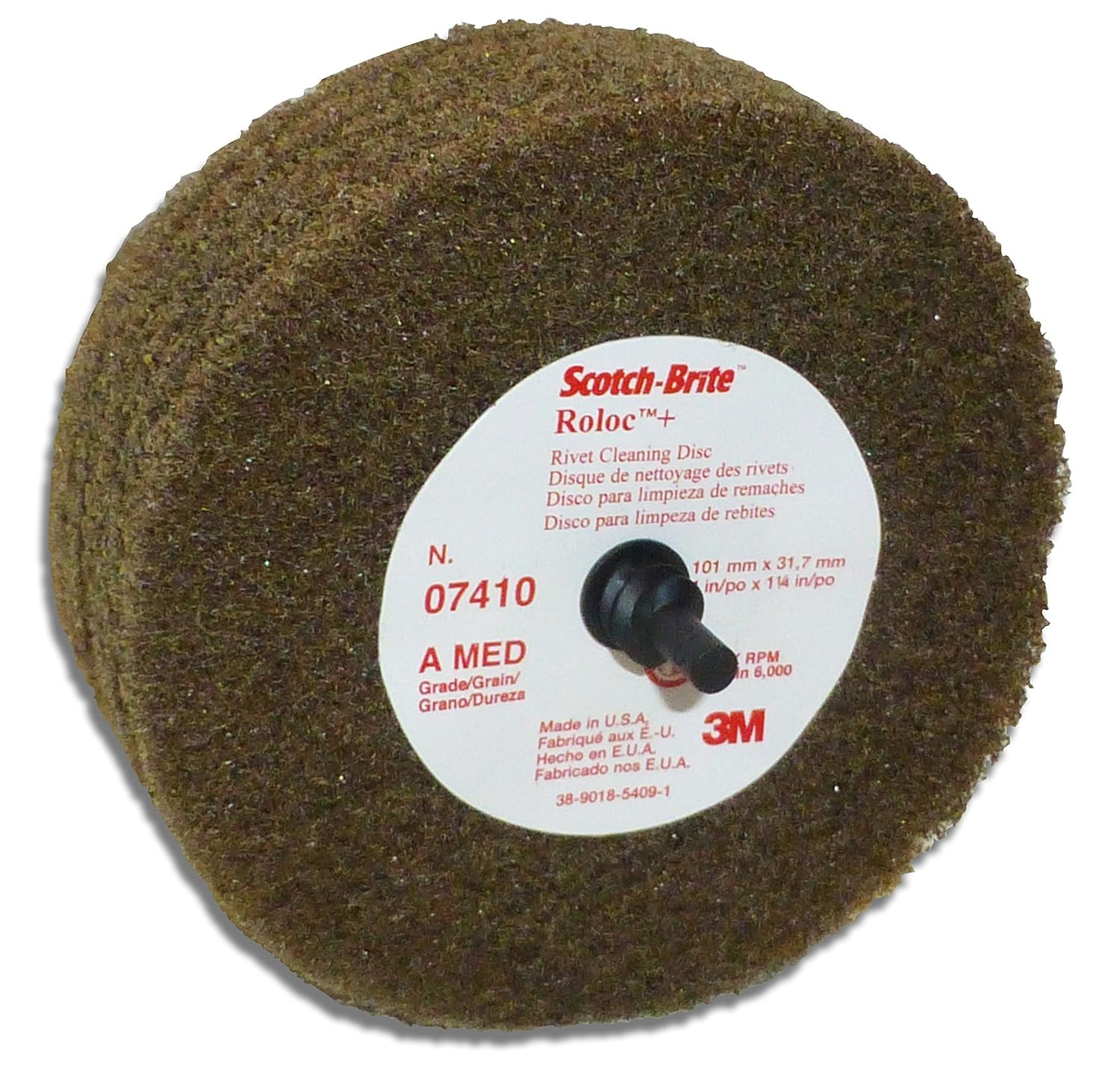 3M 7410 Scotch-Brite Rivet Cleaning Disc 07410, 4" x 1 1/4"