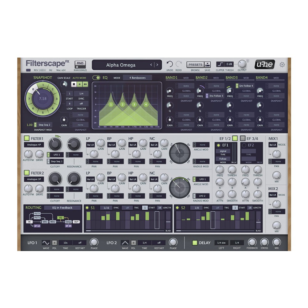 u-He Filterscape Audio Effects Software with Morphing Filter and Dynamic EQ