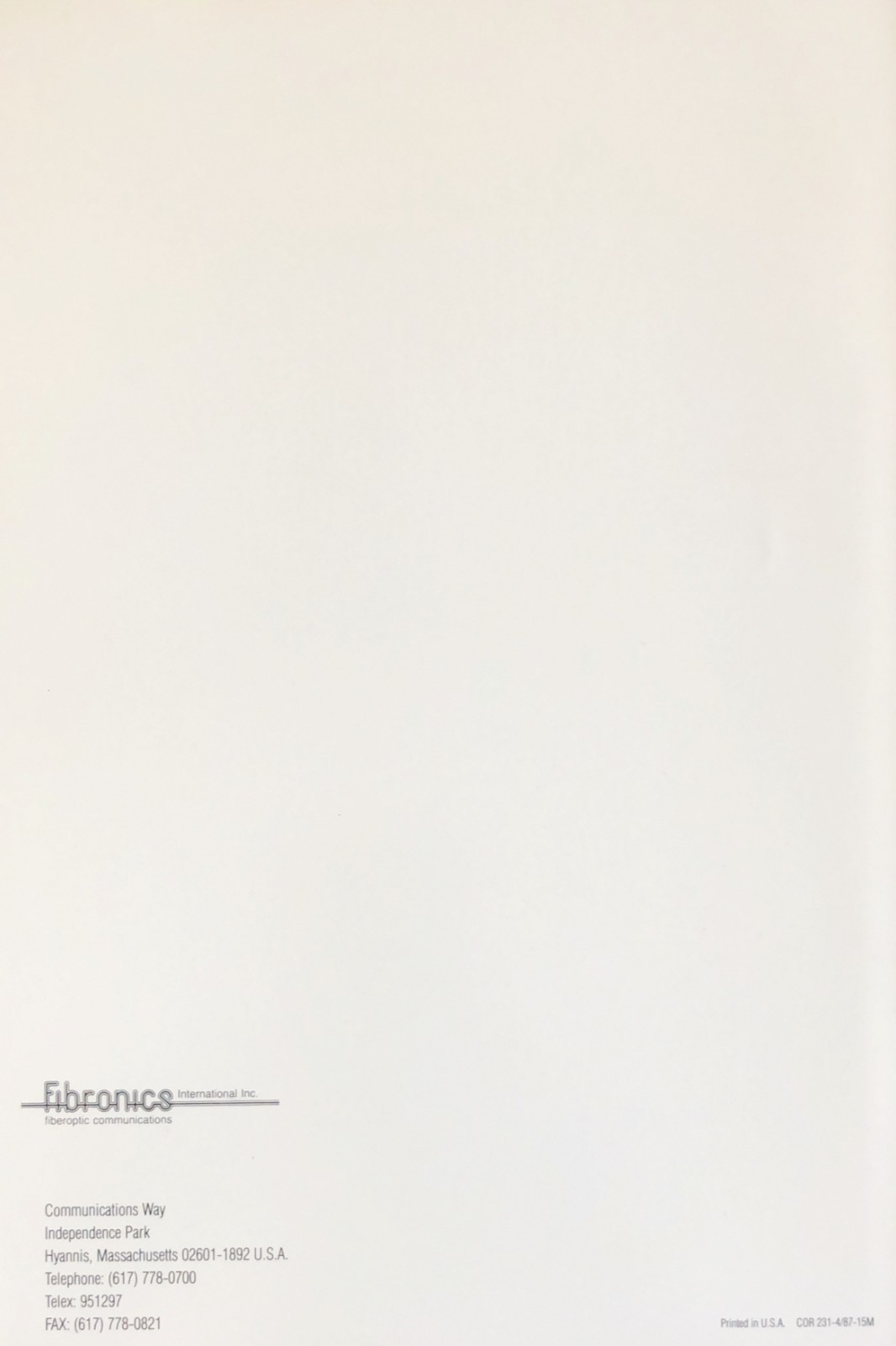 1986 Fibronics International Annual Report