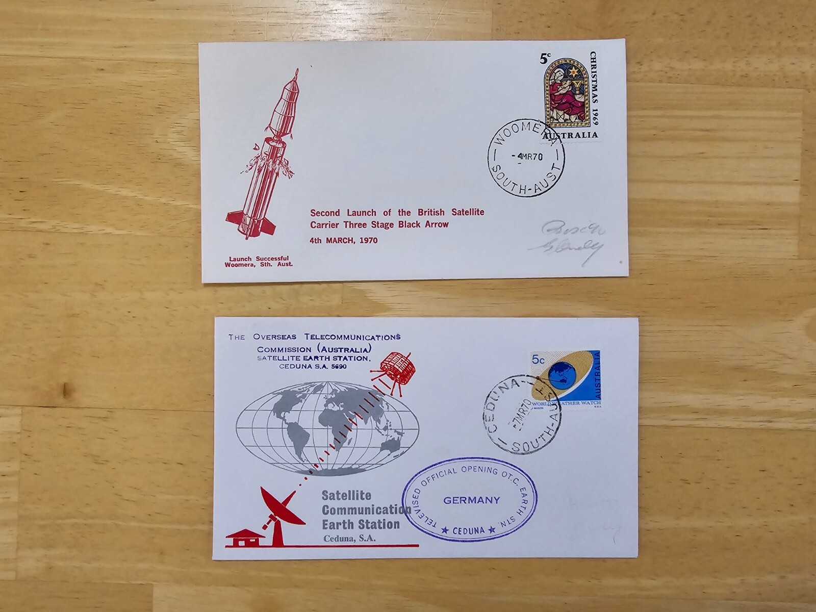 Lot of 2 Australia Space Covers | 1970 British Satellite, Overseas Communication
