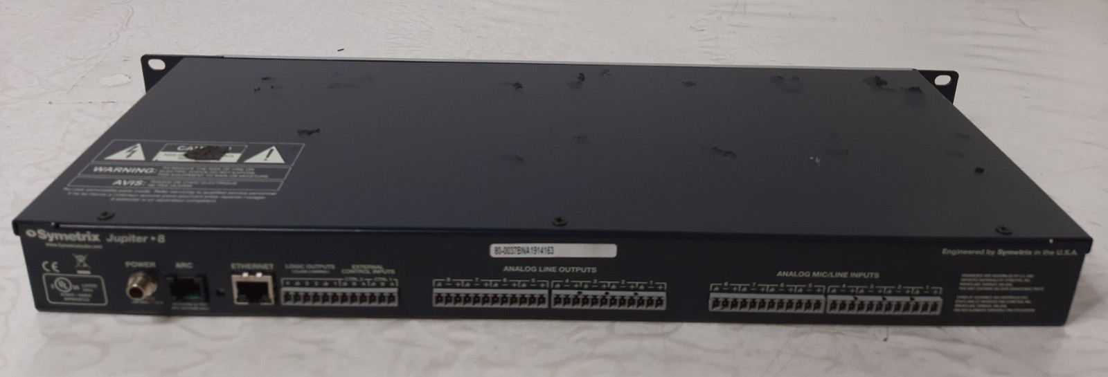 Symetrix Jupiter 8 Digital Signal Processor - Power Tested - No AC Adapter