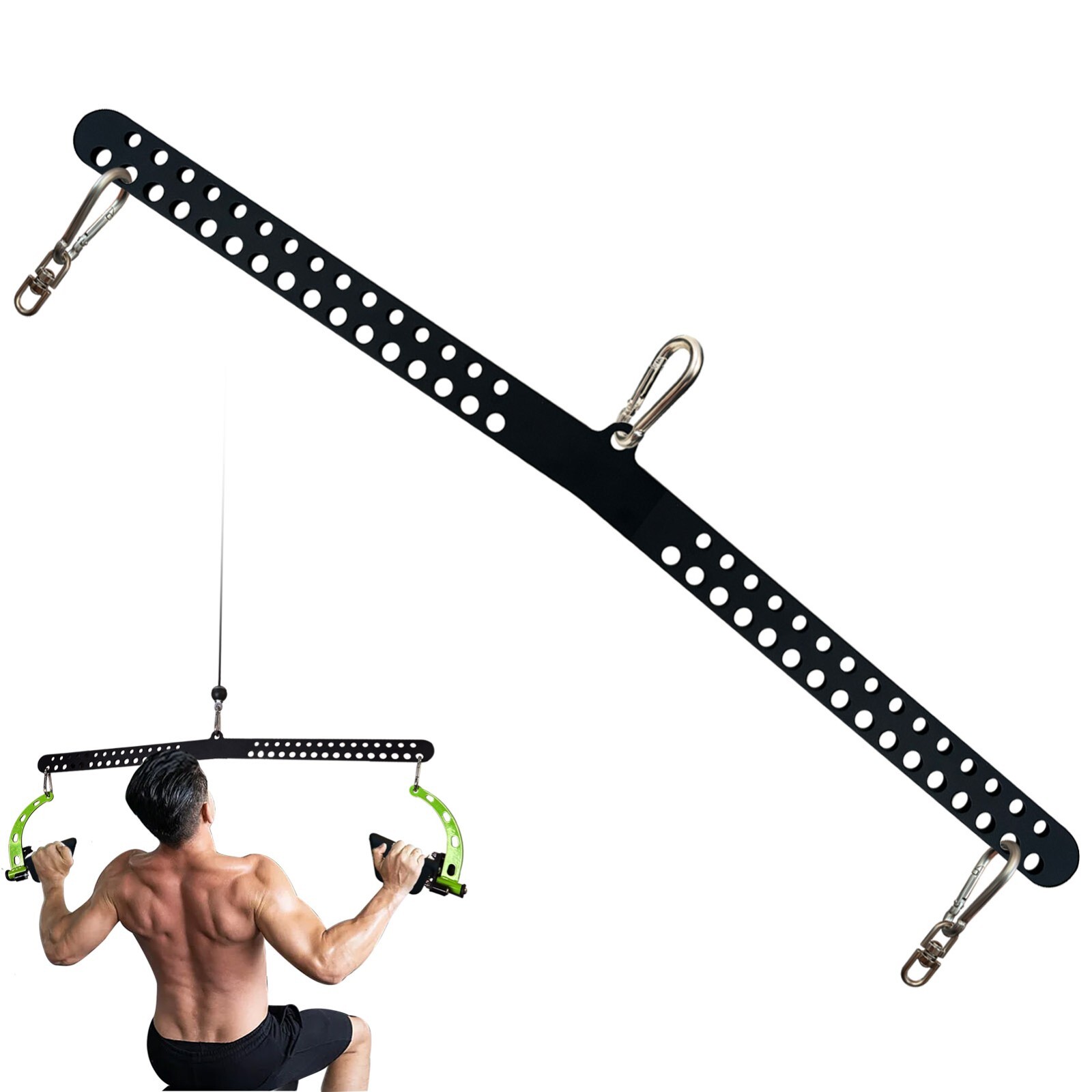 98cm Multi-Grip LAT Pull Down Bar For Home Gym Fitness Attachments Pulley System