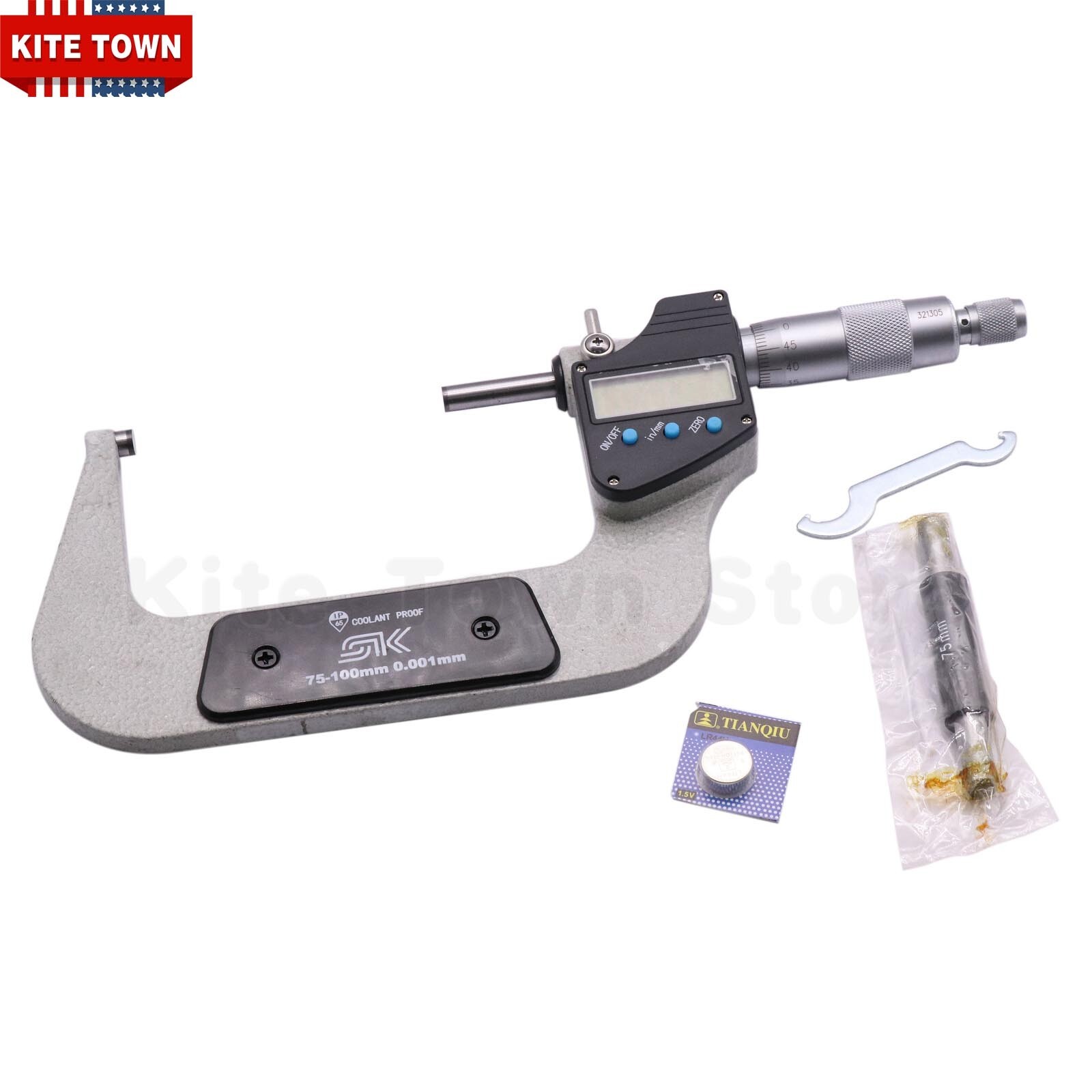 3"-4"/75-100mm 0.00005"/0.001mm Digital Electronic Outside Micrometer IP65