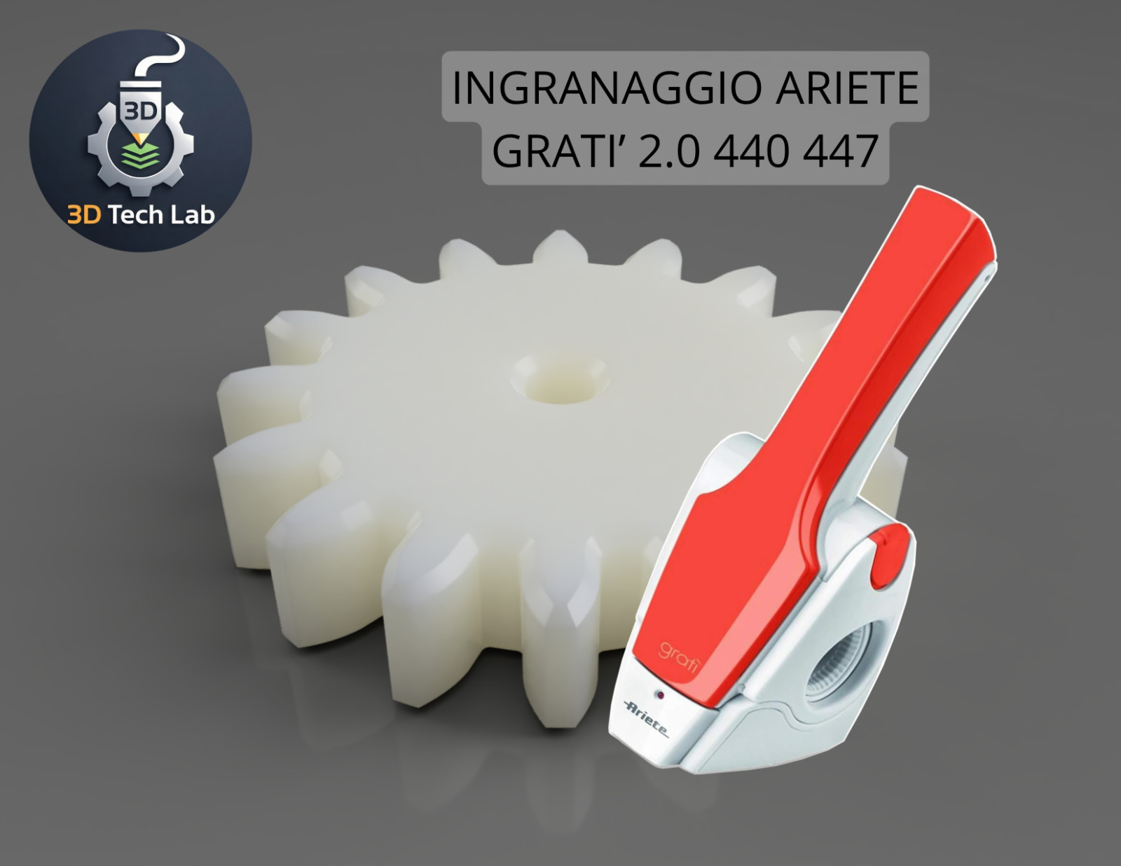 Grati' Aries Gear 2.0 440 447 Reinforced 3D Printed Nylon Grater