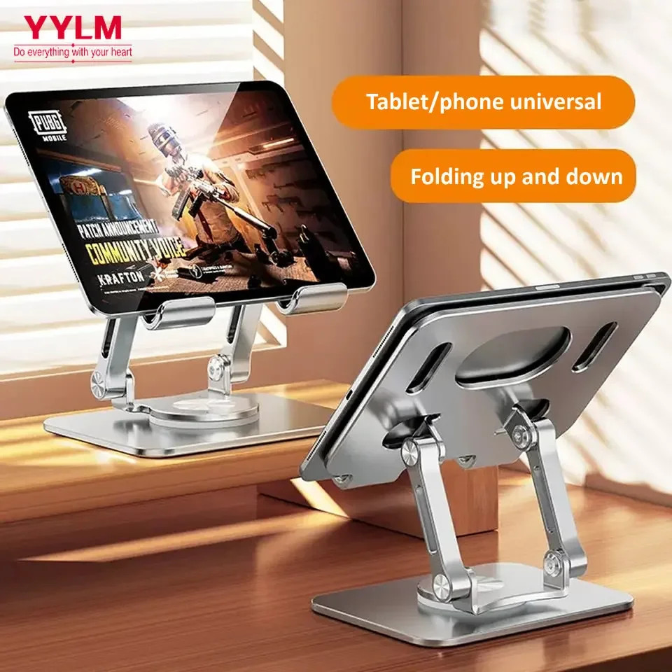 360° Rotating Tablet Stand Adjustable Foldable Aluminum iPad Phone Holder