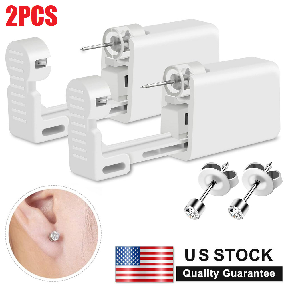 2PCS Girls Disposable Ear Cartilage Piercing Kit for Home Self-Use, Painless Gun