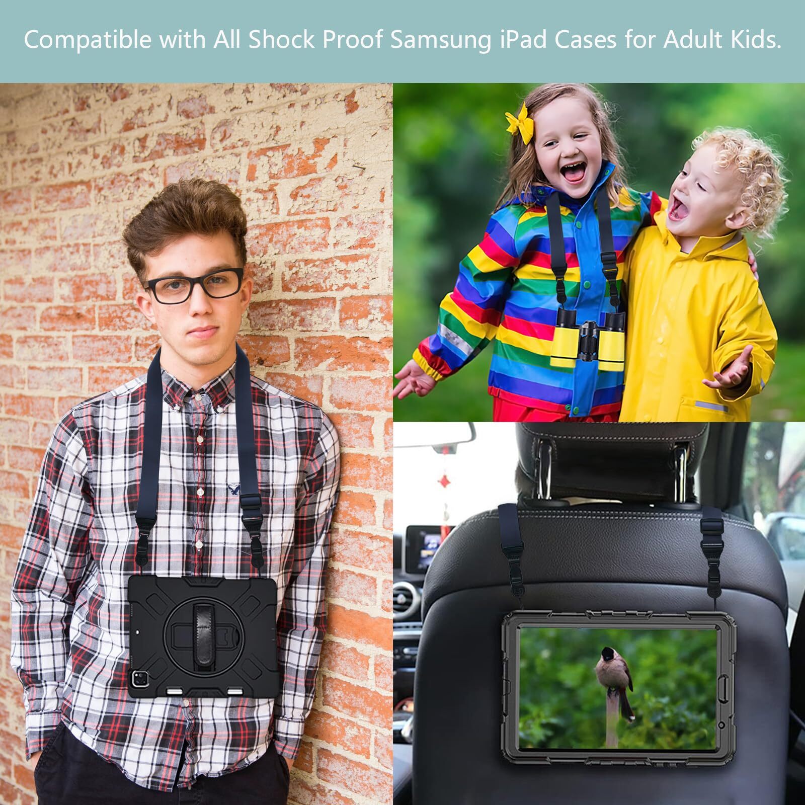 3 Pack Adjustable Shoulder Strap for iPad Tablet Case Laptop Luggage Bag