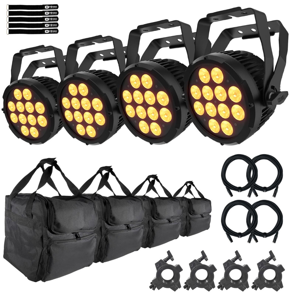 Chauvet DJ SLIMPAR-PRO-Q-IP Outdoor-Rated Quad-Color LED Wash Light 4 Pack