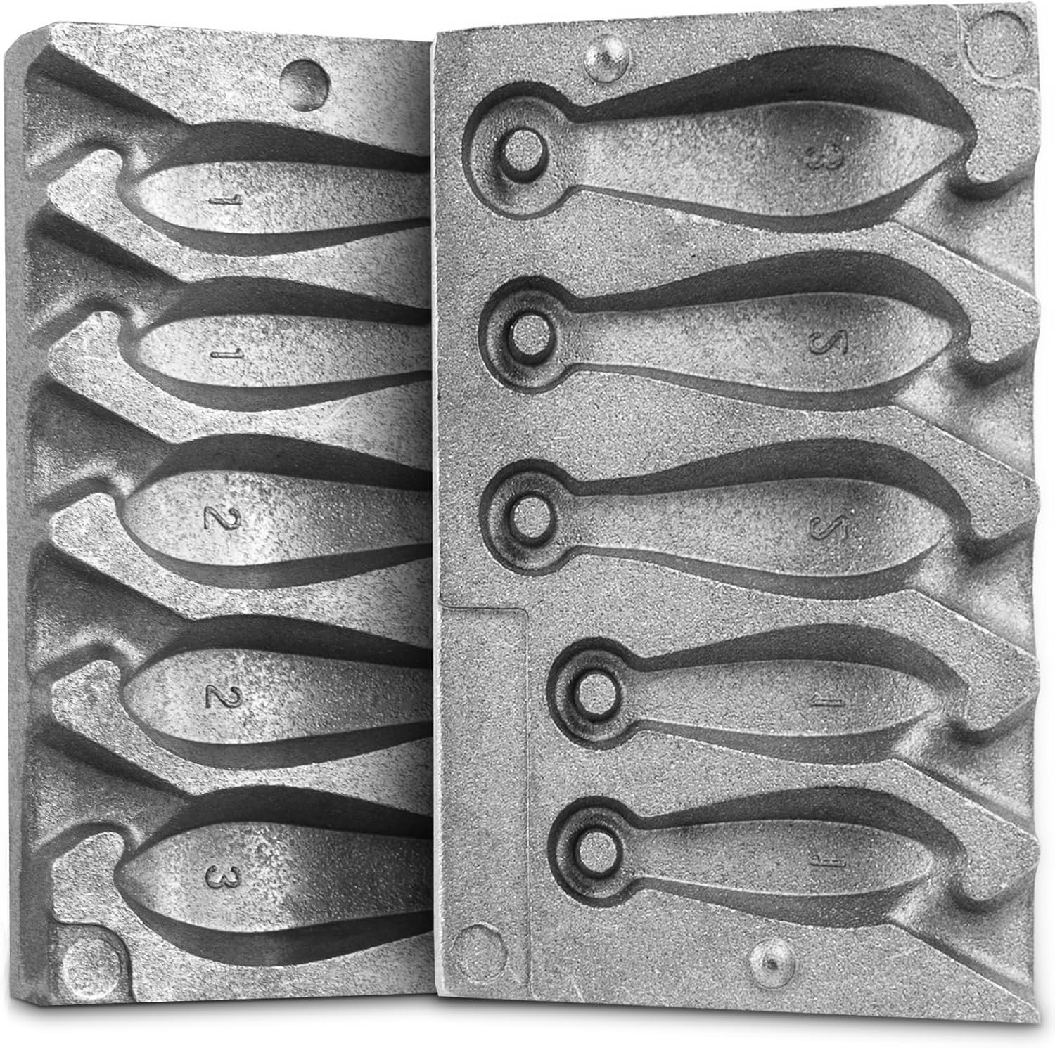 Sinker Mold 1.2.3-Ounce with 5 Cavities Fishing Weight Molds Sinker Molds for Fi