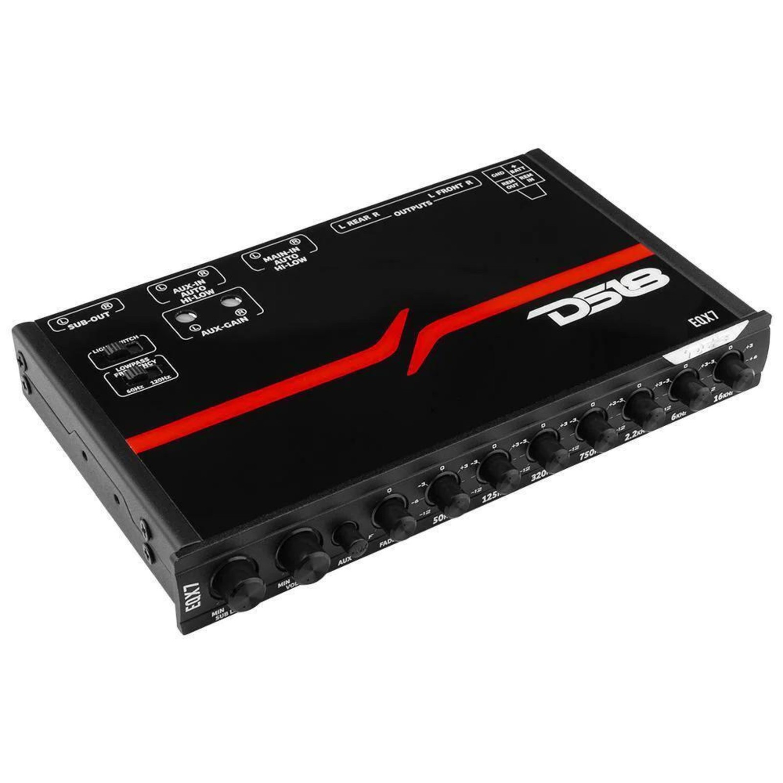 High Volt 1/2 Din 7 Band Stereo Equalizer with Subwoofer Control EQX7 DS18