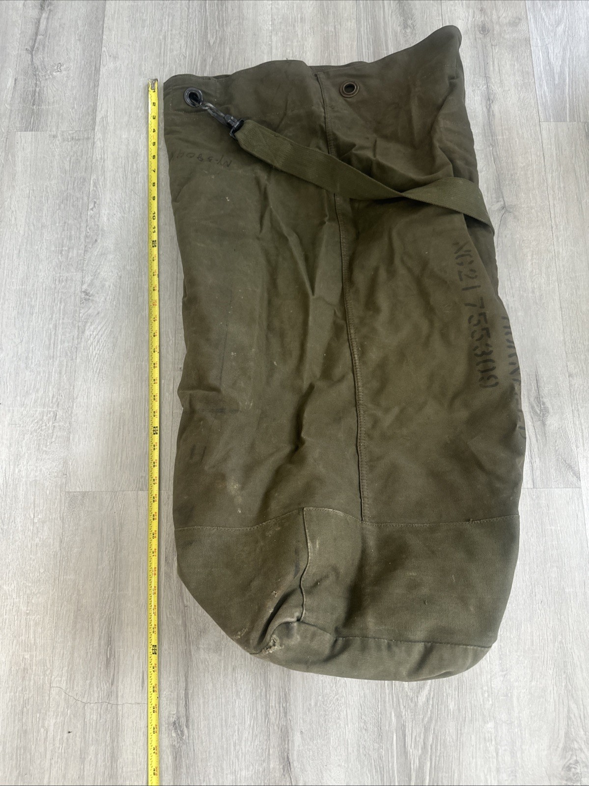 Vintage Army Military Stencil Duffel Bag Case Canvas
