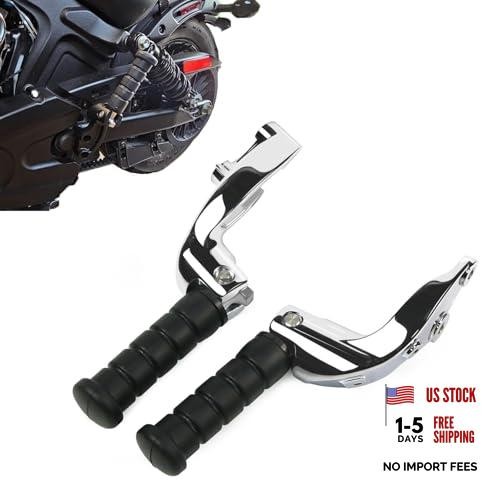 Motorcycle Footpeg Foldable Rear Passenger Foot Pegs without heat guard Chrome