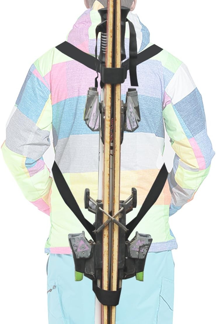 YYST Ski Tote | Skis and Poles Backpack Carrier | One Size, Black