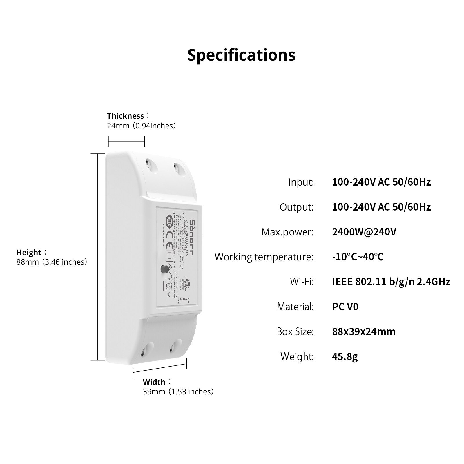 3Packs SONOFF Basic R4 WiFi Smart Light Switch 10A DIY Module 2400W App Control