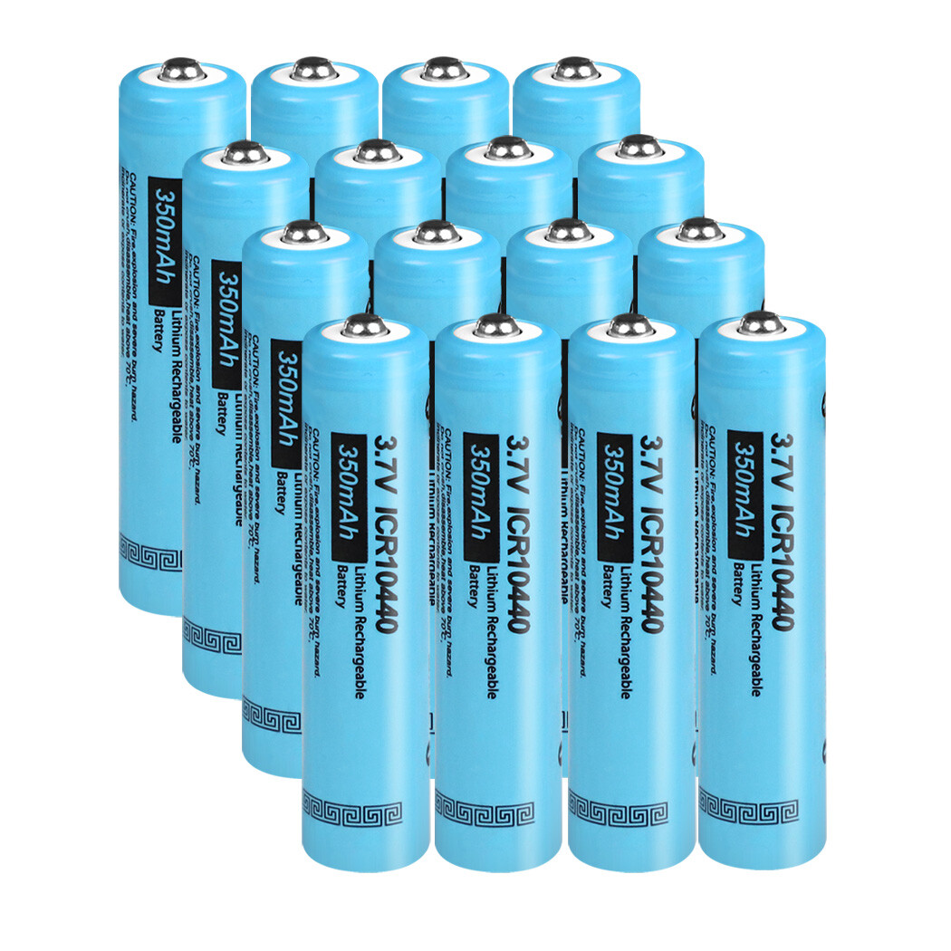 16pcs AAA Rechargeable Lithium Battery ICR 10440 3.7V Cell for LED Flashlights