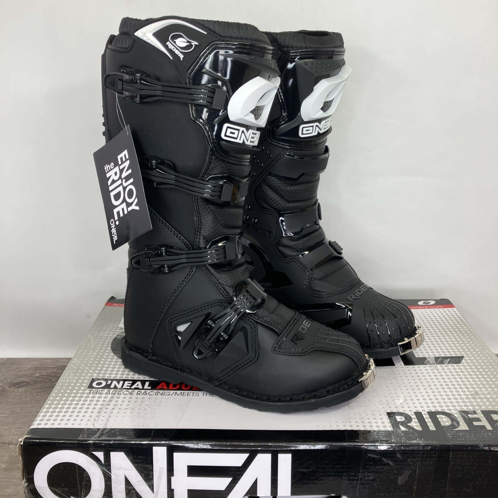 O’Neil Rider Boots Adult Size 9 Motocross ATV Off-Road Dirt Bike MX Black