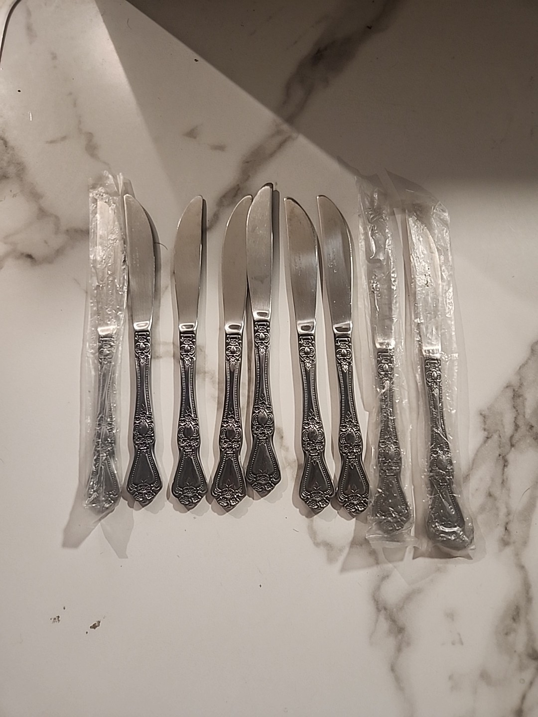 Vintage Rogers Co. DREAM ROSE / ROSE BUD Stainless Knife Set Of 9 Pieces
