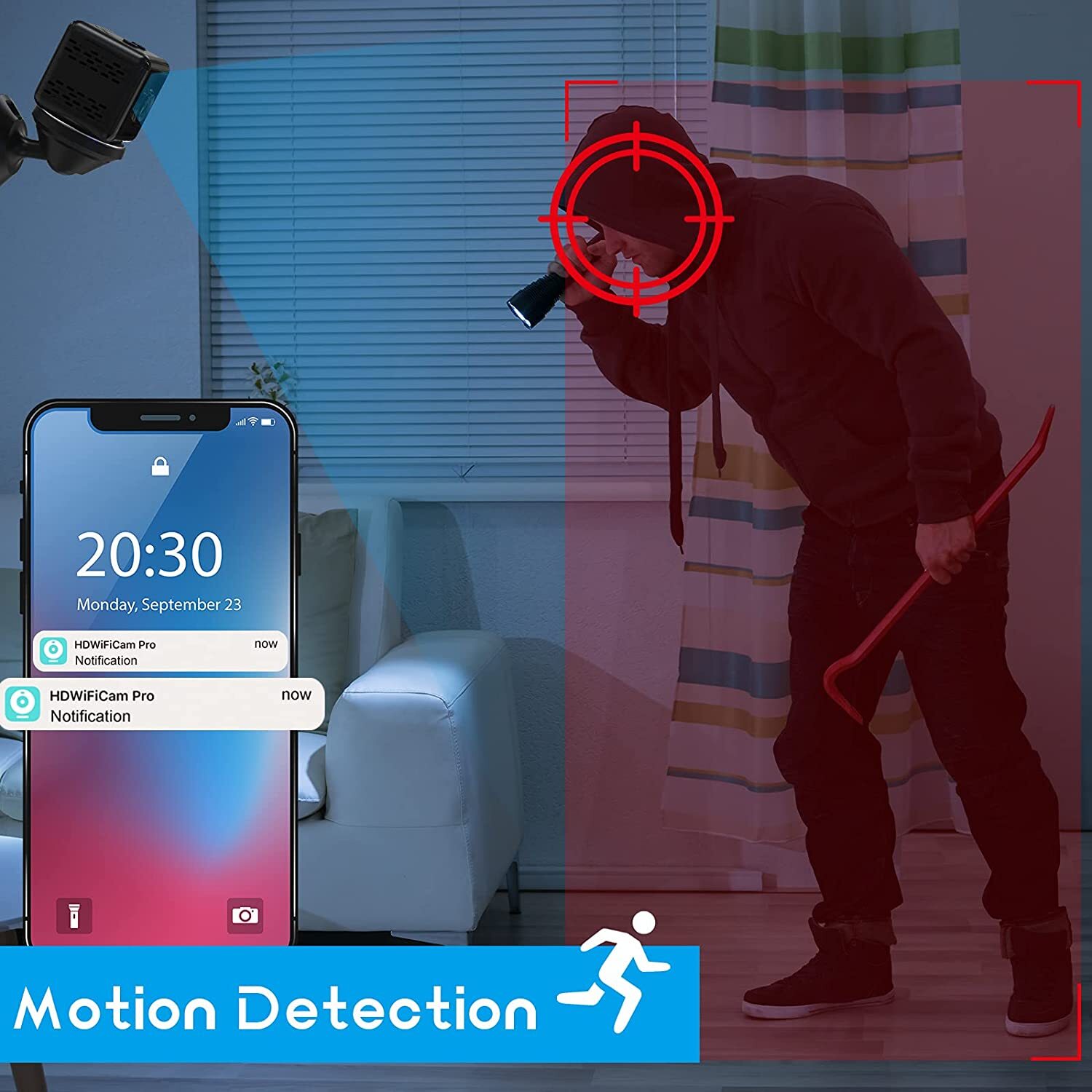 Mini App WiFi Hidden Camera 4K Motion Detection Night Vision Home Security Cam