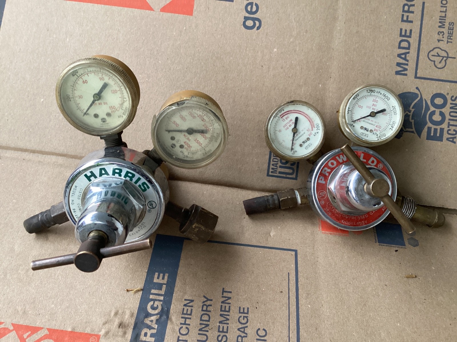 Harris oxygen and Proweld acetylence gauge