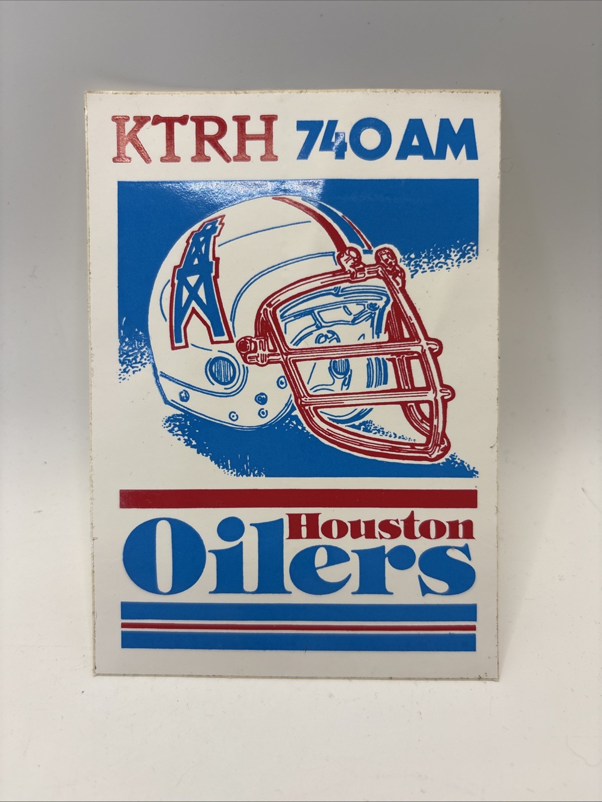 Vintage Houston Oilers Helmet Logo Bumper Sticker KTRH 740 NFL Promotional