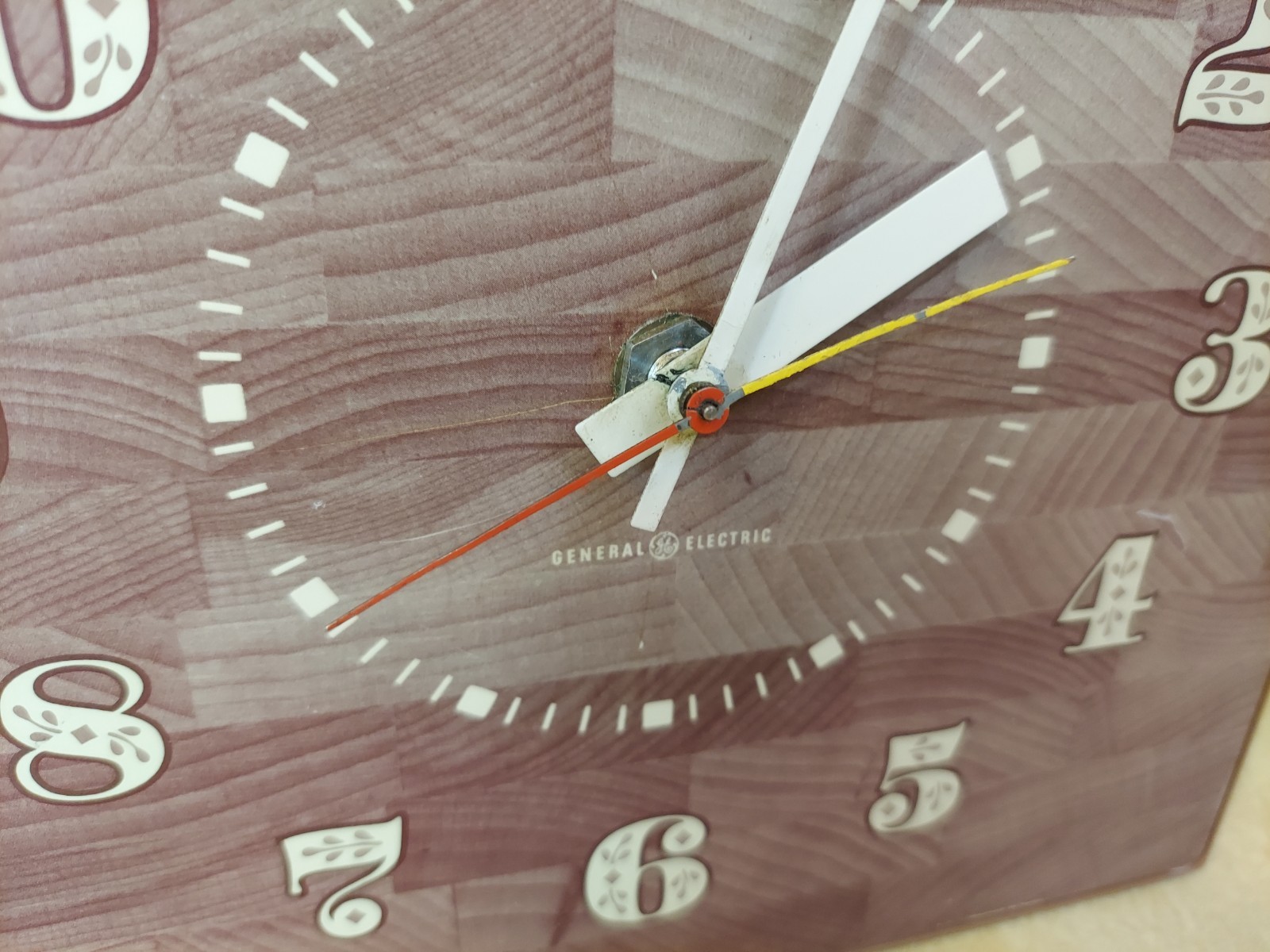 Vintage General Electric Kitchen Wall Clock Square WORKS