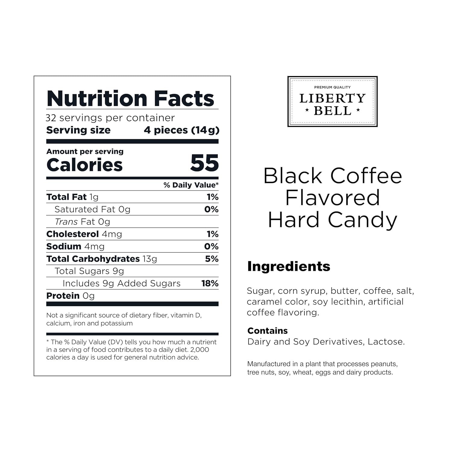 Coffee Latte-flavored Hard Candy | 1 Pound Bag - Approx. 125 Count | Caffeinated