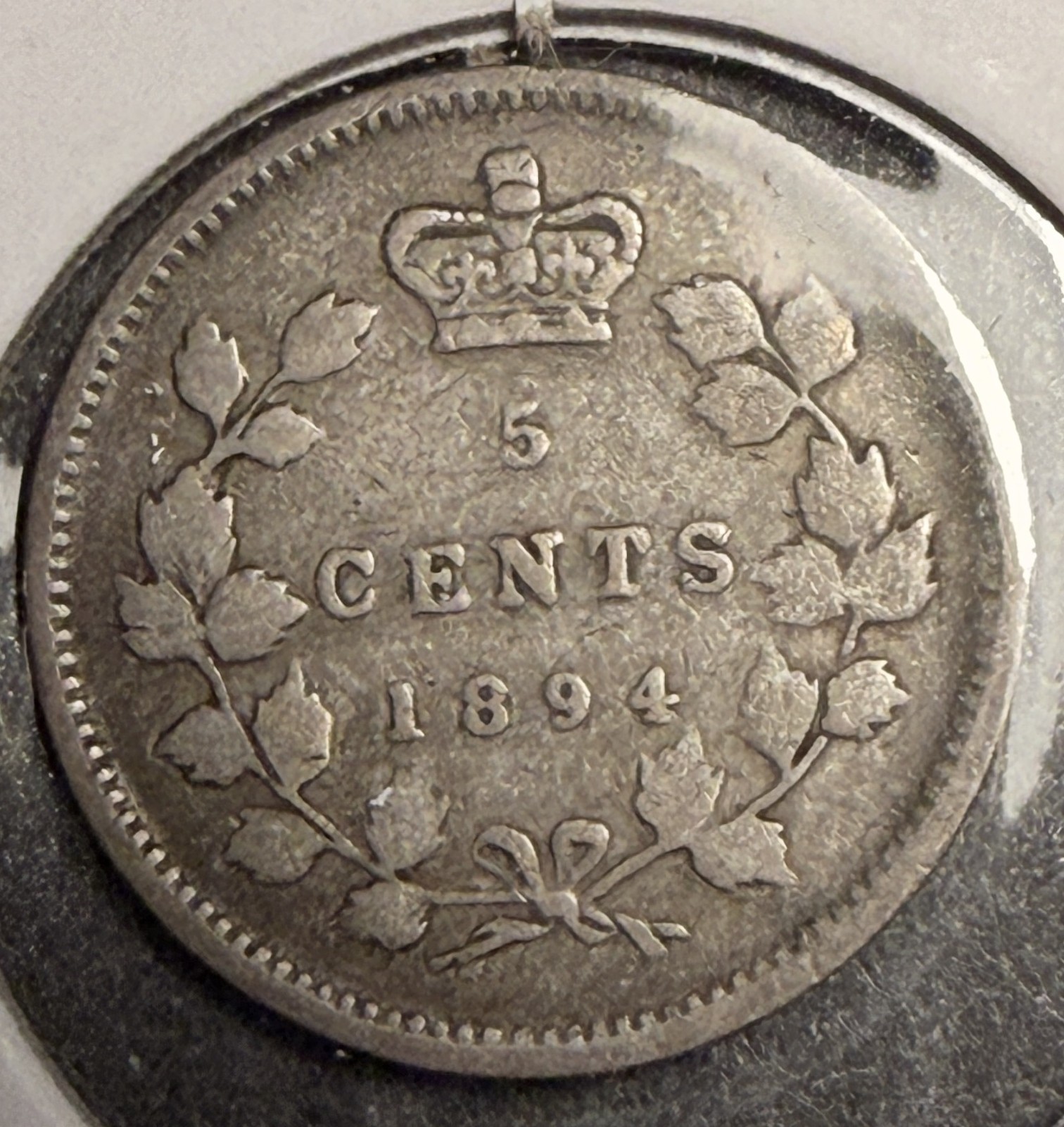 1894 Canadian 5ct Silver, Fine. (18598)