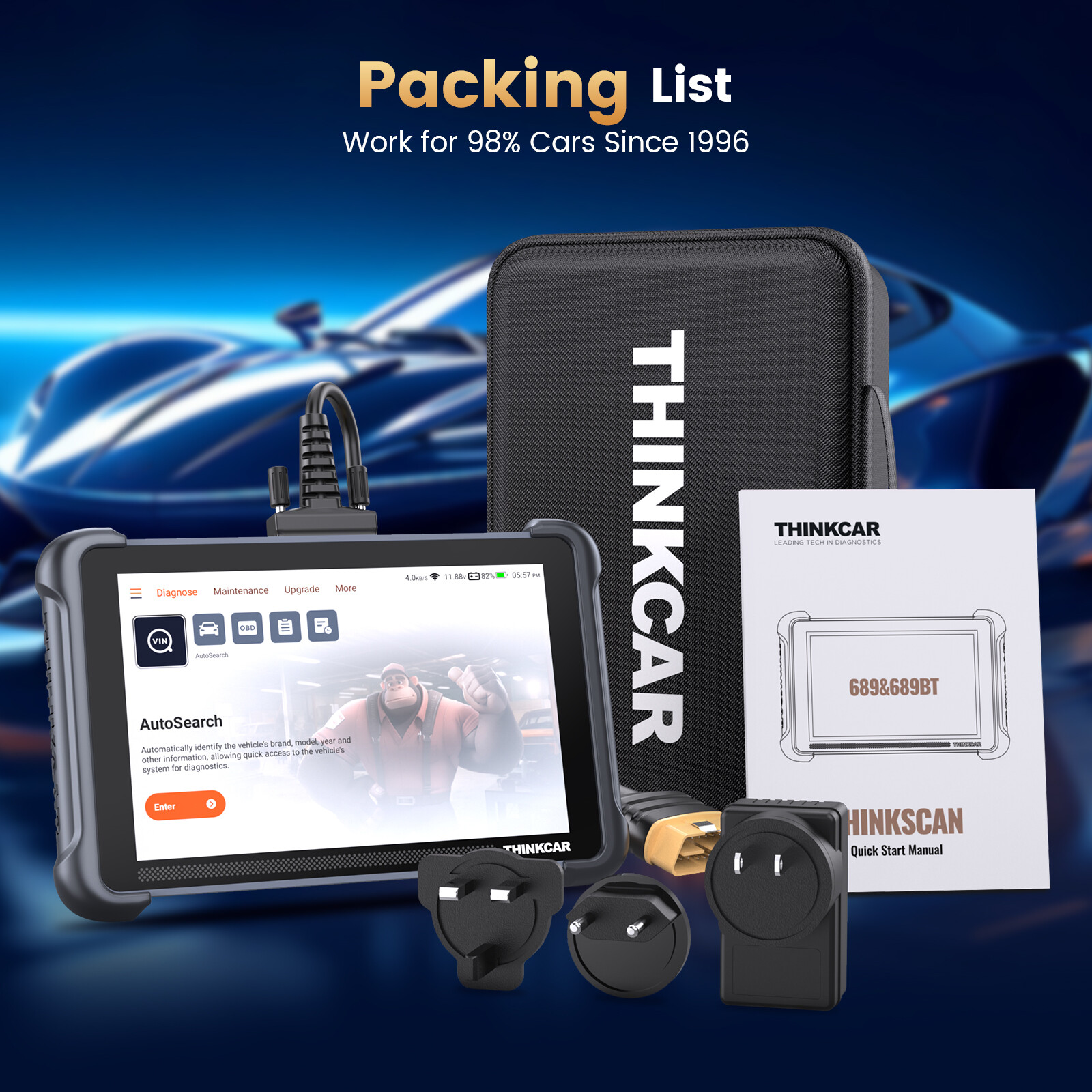 Thinkcar THINKSCAN 689 All Systems Car Diagnostic Tool OBD2 Scanner Active Test
