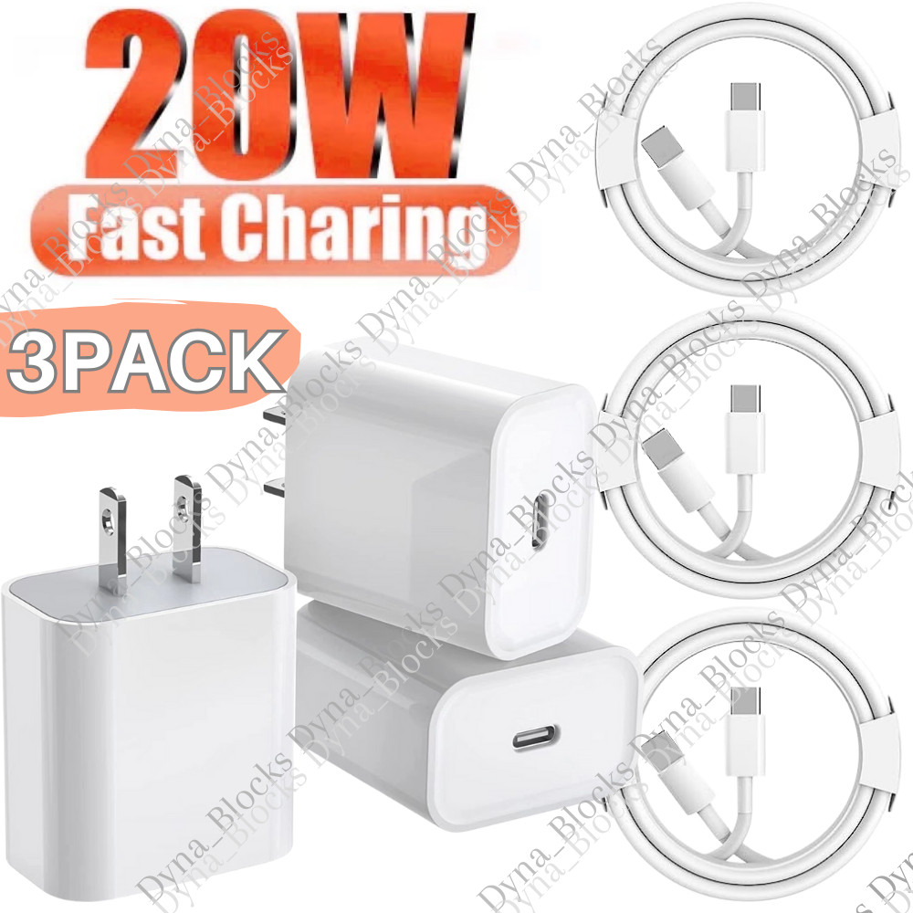 3PACK Lot 20W Super Fast Charger Type C For iPhone 14 13 12 11Pro Max X XR 8Plus
