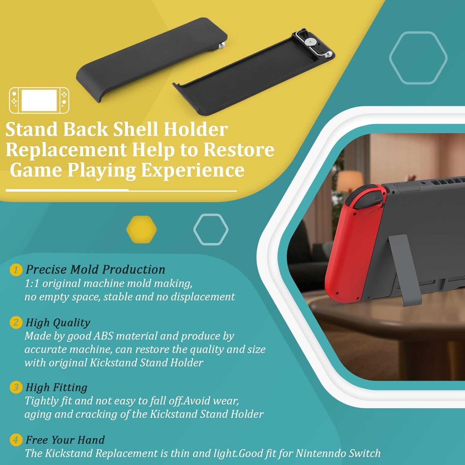 2PCS Kickstand Nintendo Switch Stand Back Shell Holder Replacement Nintendo