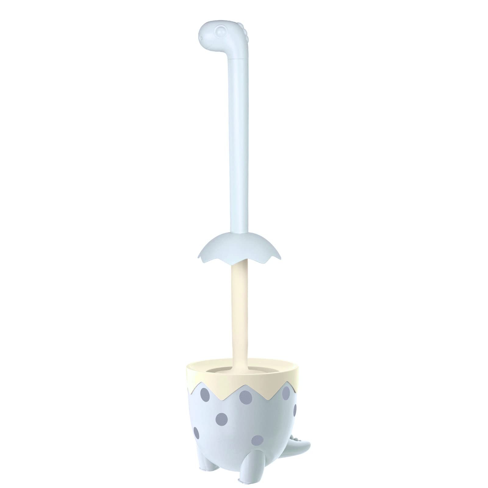 XXFLOWER Toilet Brush Dinosaur Shape,Cute Shape Look, TPR Bristles Round Blue