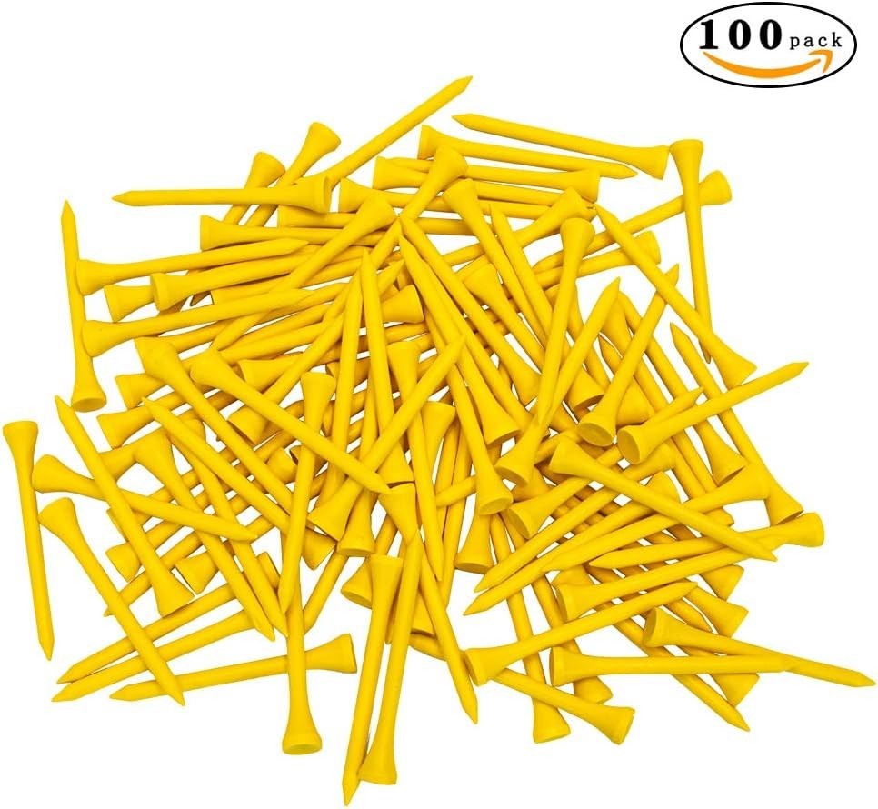 Professional Golf Tees - 100 Count, Multiple Colors, Sizes for Enhanced Accuracy