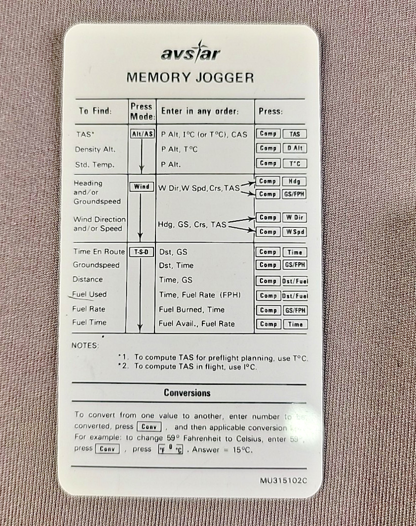 Jeppersen Sanderson Electronic Navigation System Computer Avstar Texas Instr.