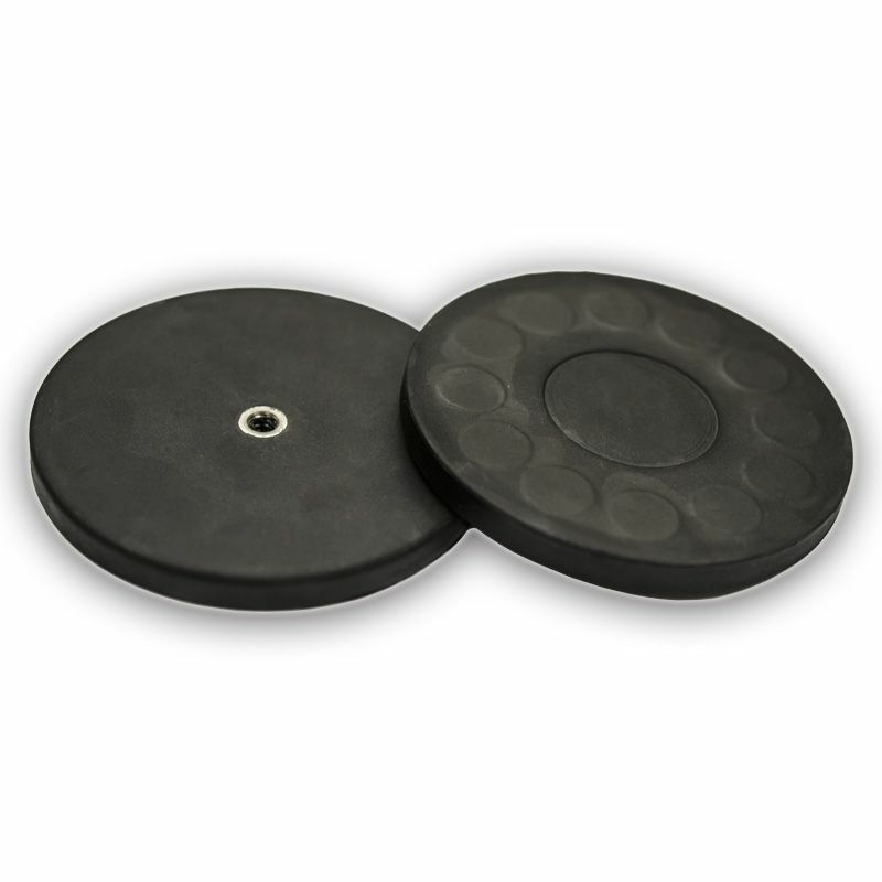 1X Rubber Coated Pot Magnet D88x8 M6 Thread | Anti Scratch Car LED Camera Mount