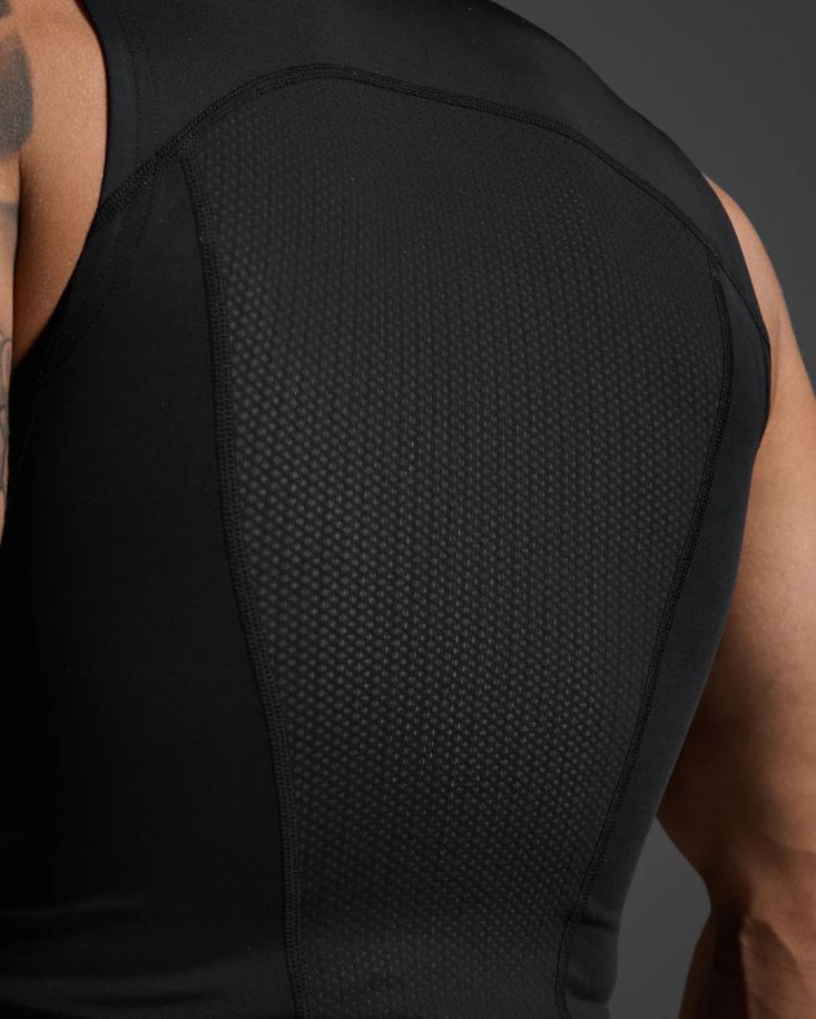 2XU Mens Core Compression Sleeveless Top- Black