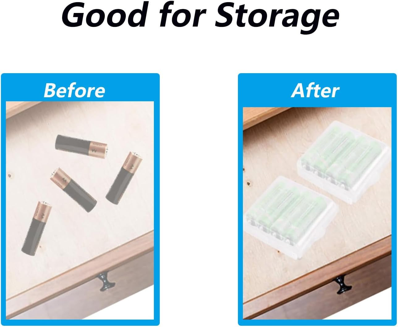 6pcs AAA Battery Storage Case Holder Box AA Battery Storage Case