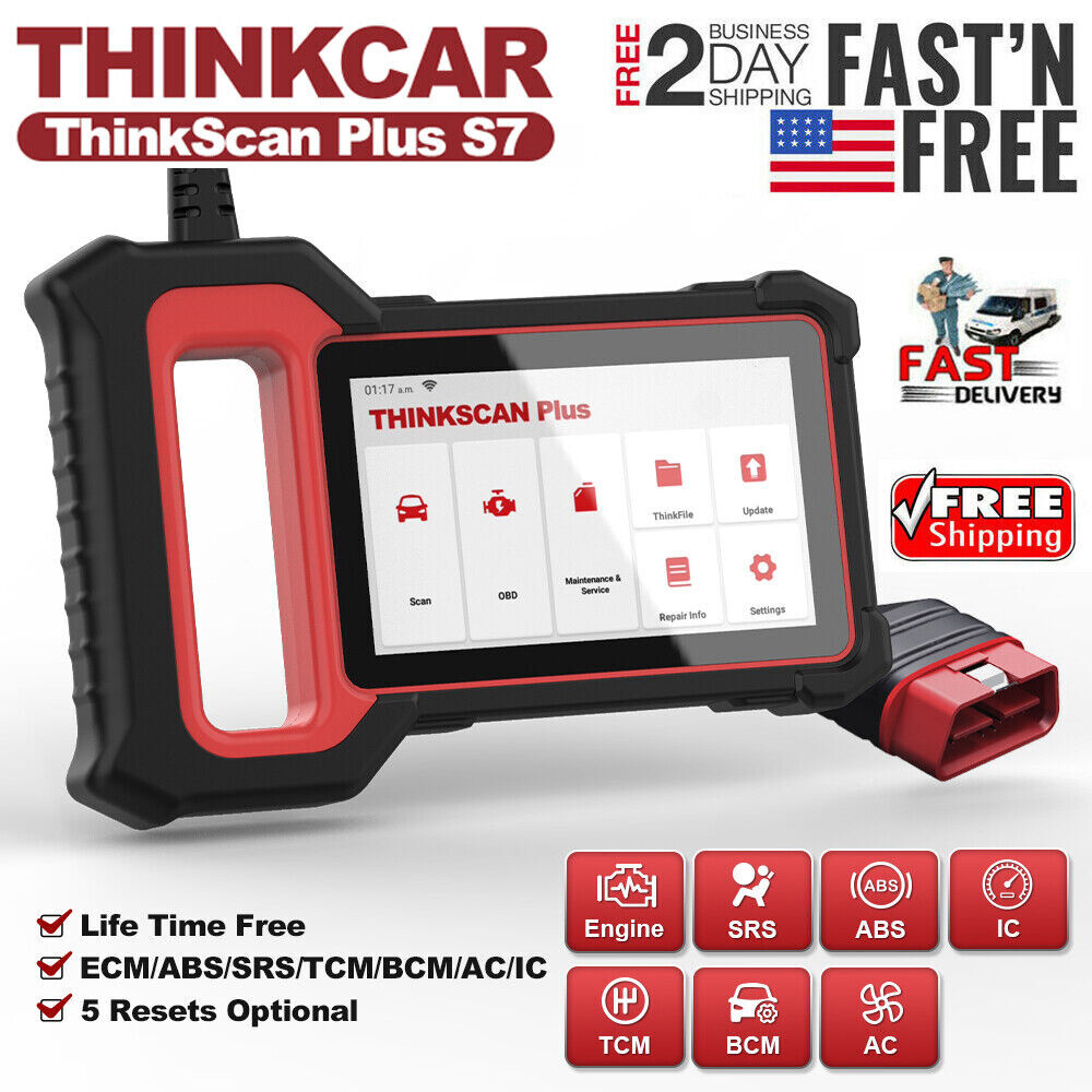 ThinkScan Plus S7 OBD2 Scanner Code Reader ABS SRS Car Engine Diagnostic Tool