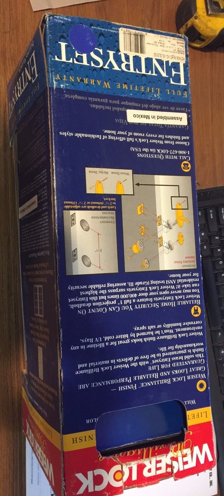 Weiser Lock Entryset Solid Brass Double Cylinder