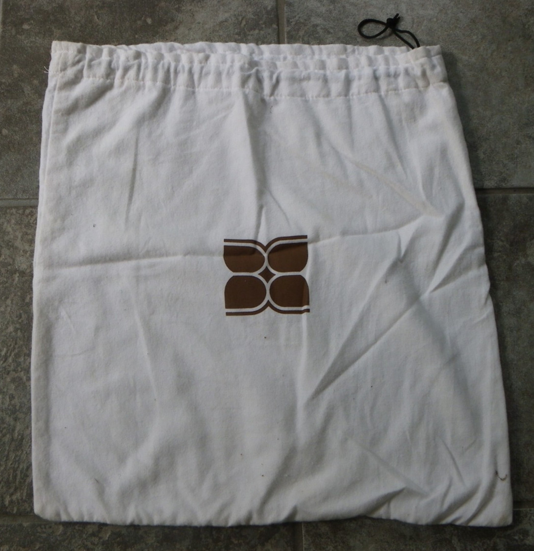 18 1/2" White Flannel Cloth "BCBG Max Azria" Drawstring Bag