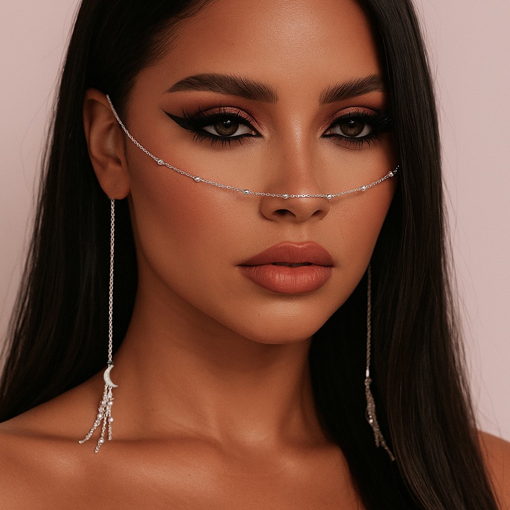 Moon Face Chain Tassel Face Chain Facial Accessories Performance Accessories