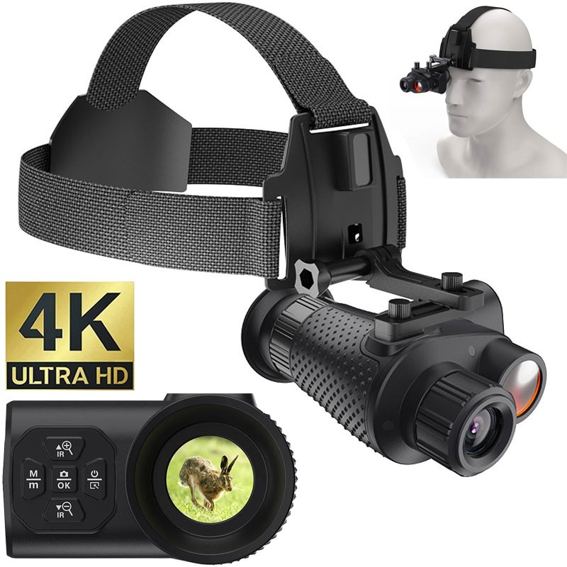 MINI 4K Infrared Night Vision Monoculars Head-Mounted Waterproof Hunting NV4500