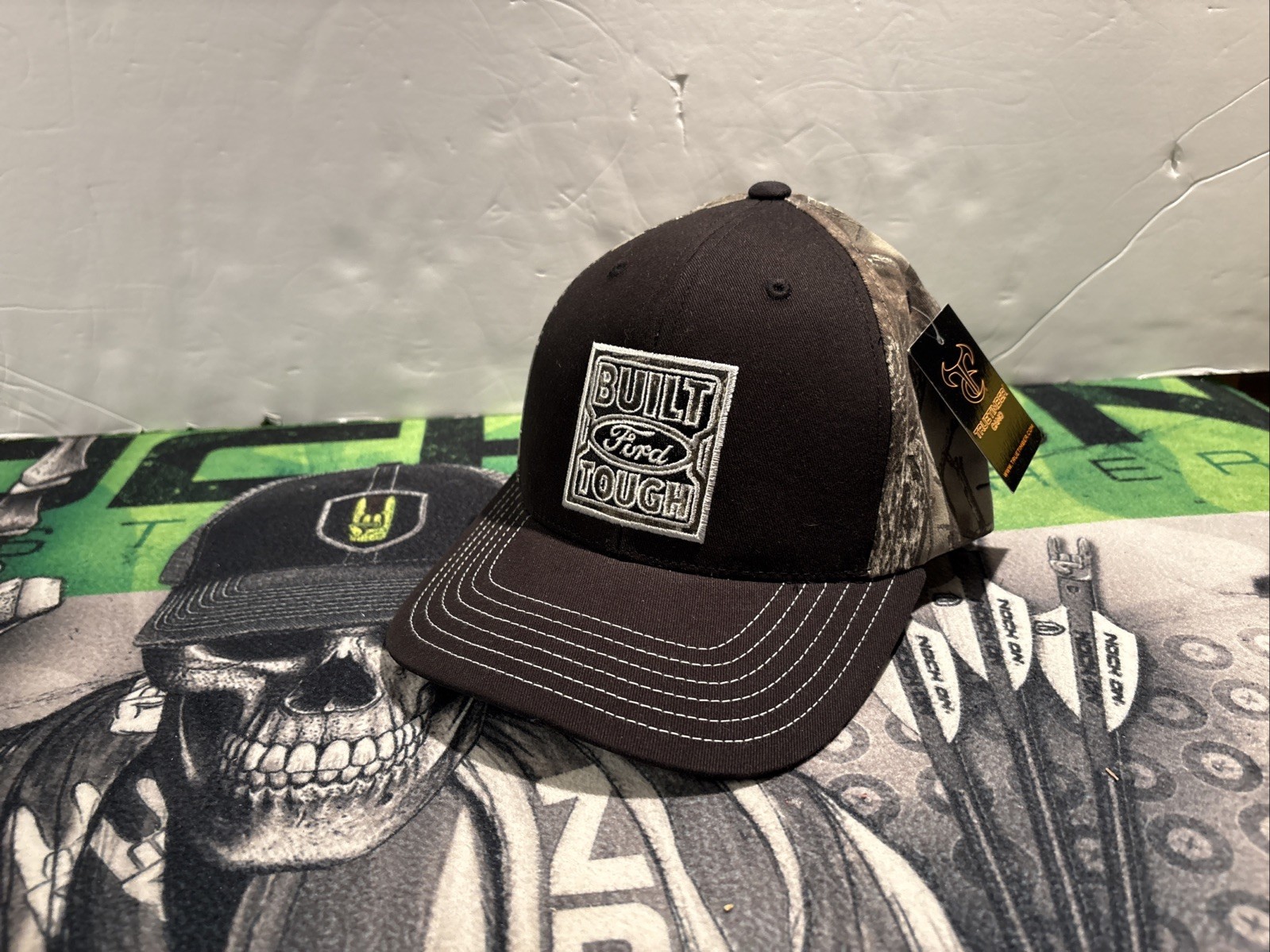 Ford Built Ford Tough Logo TrueTimber Camo and Black Baseball Hat Adjustable New